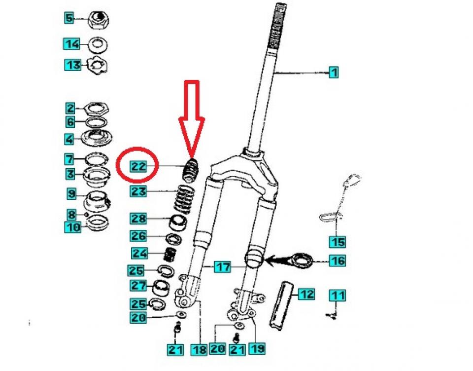 Butée caoutchouc amortisseur avant pour scooter Peugeot 50 Trekker 752856 Neuf