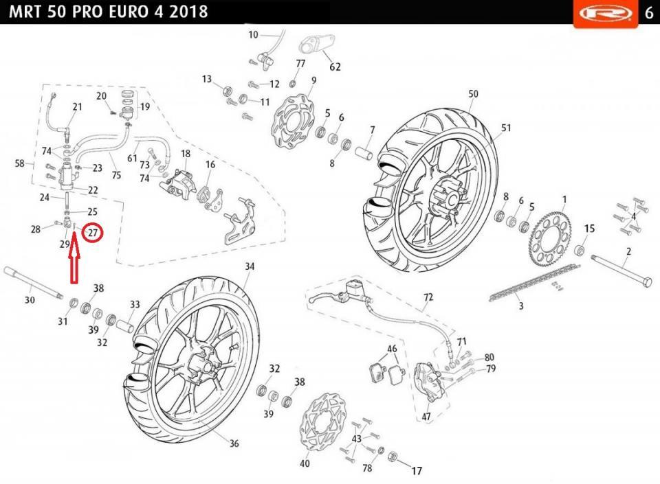 Goupille 2x10 pour moto Rieju 50 MRT 0/000.840.0060 Neuf