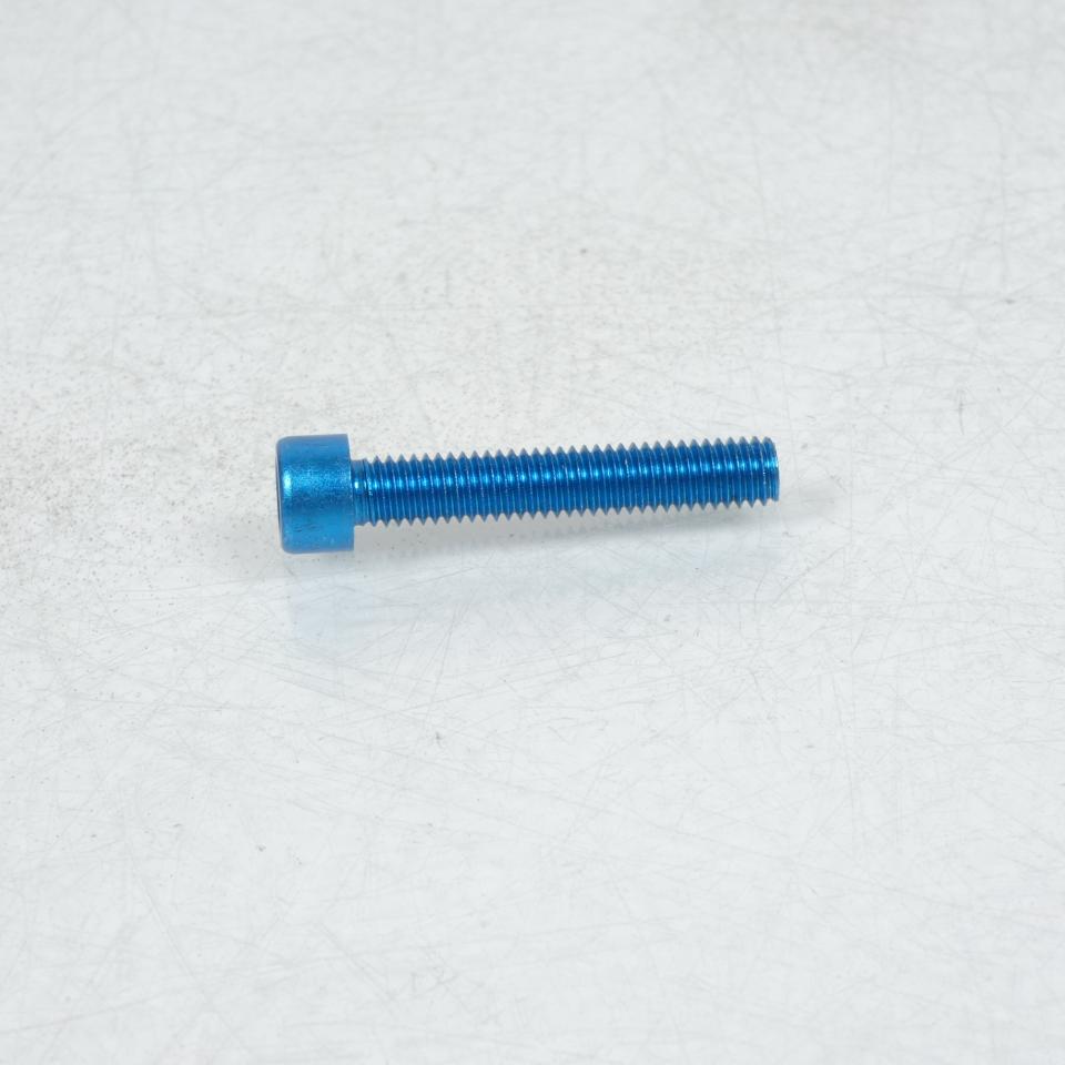 Vis BTR 5mm M6 pas 100 35mm annodisé Bleu 3AS Racing pour moto Neuf