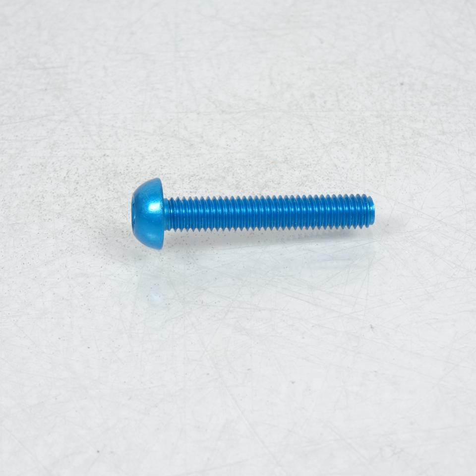 Vis Dôme BTR  5mm M6 pas 100 35mm anodisé Bleu 3AS Racing pour moto Neuf