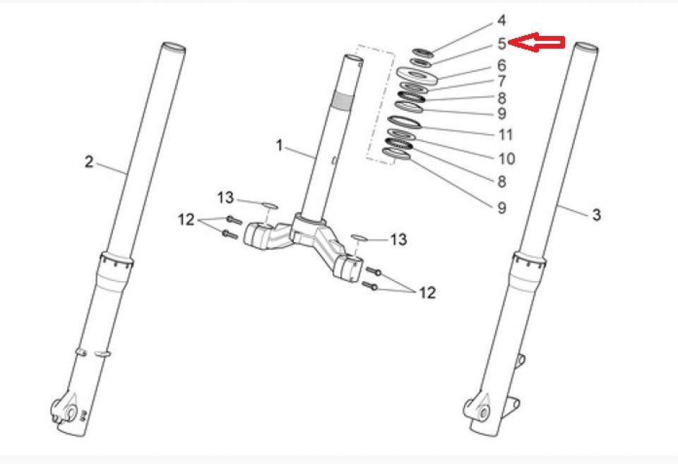 Écrou frein inf colonne de direction pour scooter Aprilia 125 Scarabeo 2007-2011