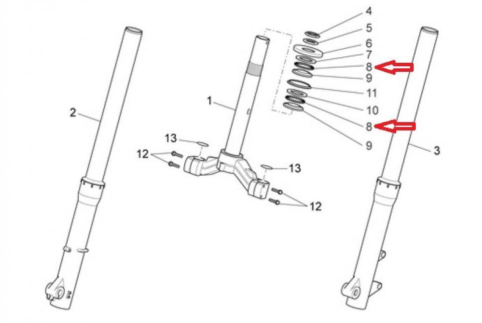 Bille de colonne de direction Ø6.35 pour scooter Aprilia 125 Scarabeo 2007-2011