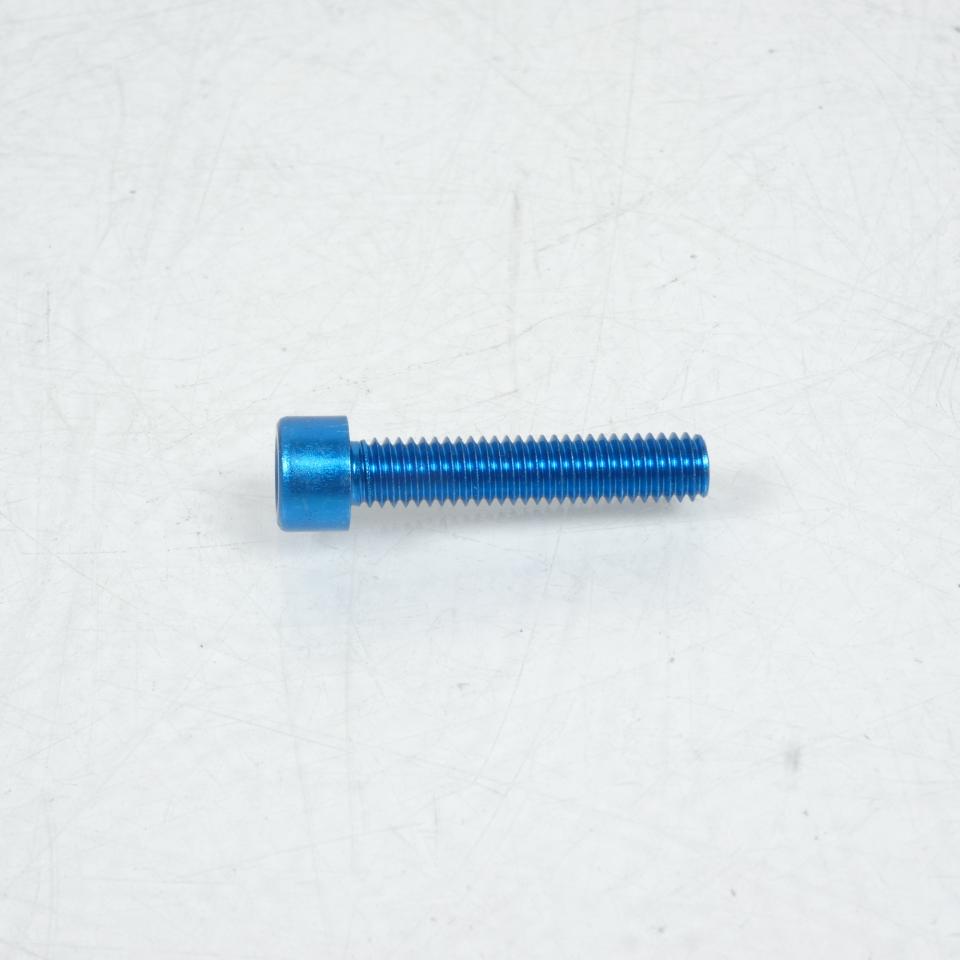 Vis BTR 5mm M6 pas 100 30mm anodisé Bleu 3AS Racing pour moto Neuf