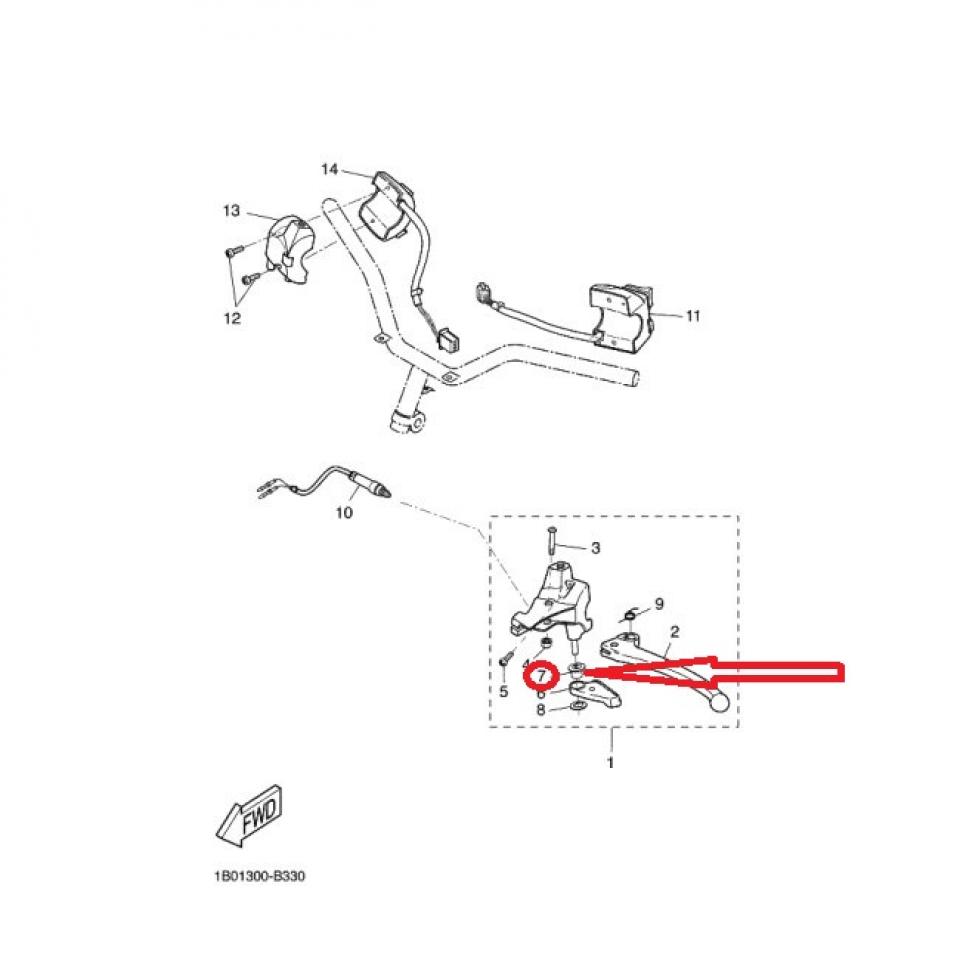 Entretoise conique du levier de starter pour scooter MBK 50 Spirit 3VL-H3982-00
