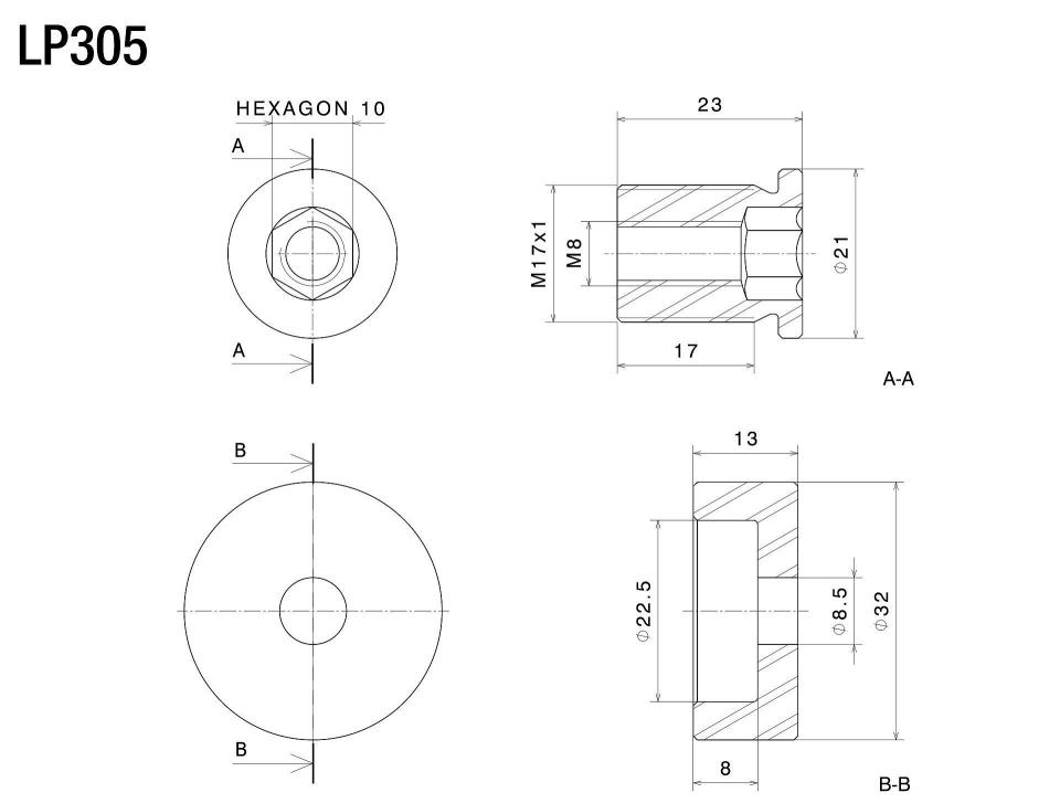 Adaptateur PROGUARD END MOUNT  Rizoma pour moto Kawasaki motocycle LP305B