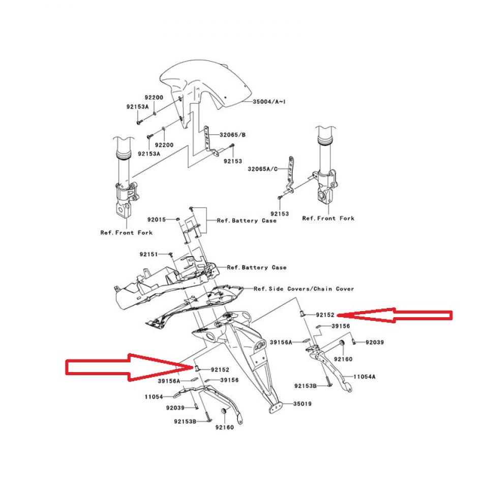 Écrou entretoise de bavette origine pour moto Kawasaki 1000 Z1000 921520577 Neuf