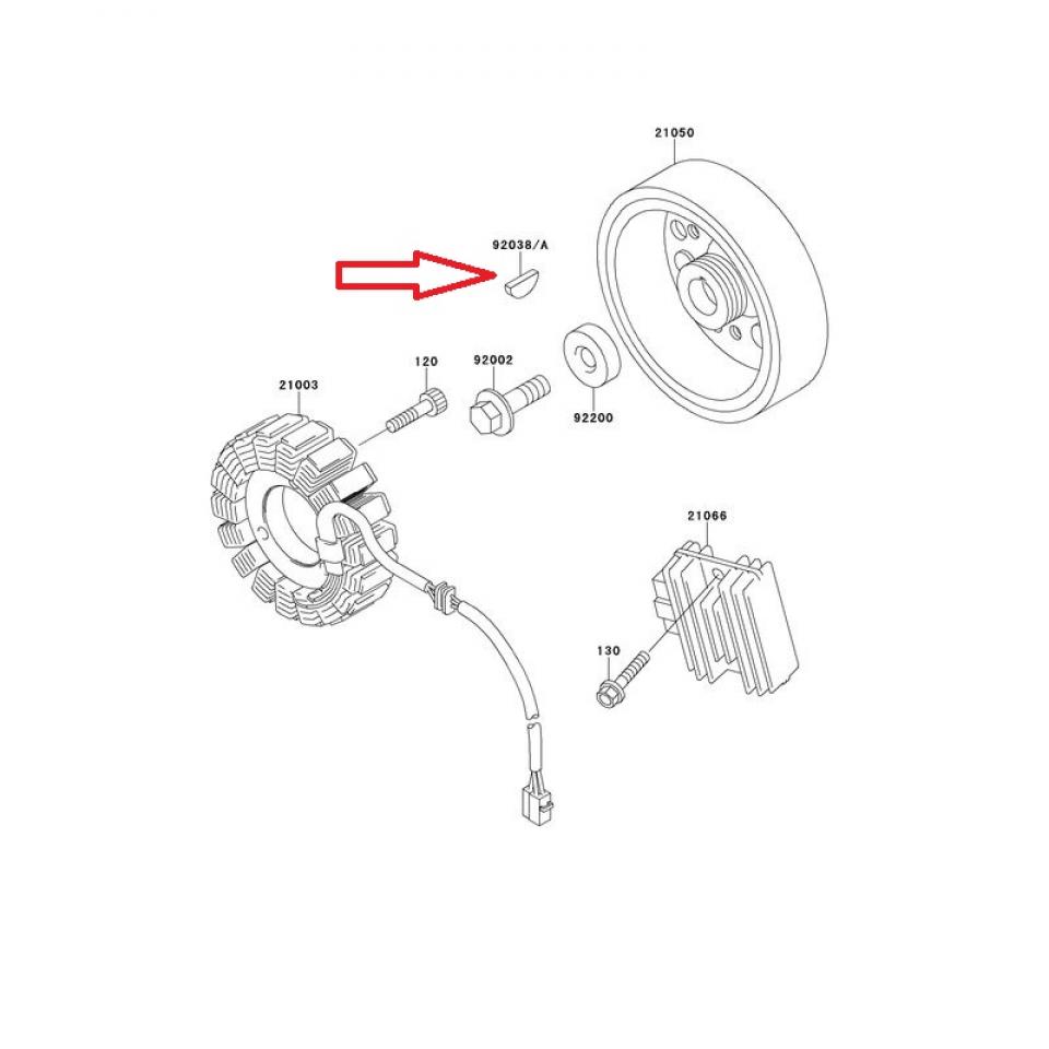 Clavette rotor alternateur origine pour moto Kawasaki 1000 Versys 920381060 Neuf