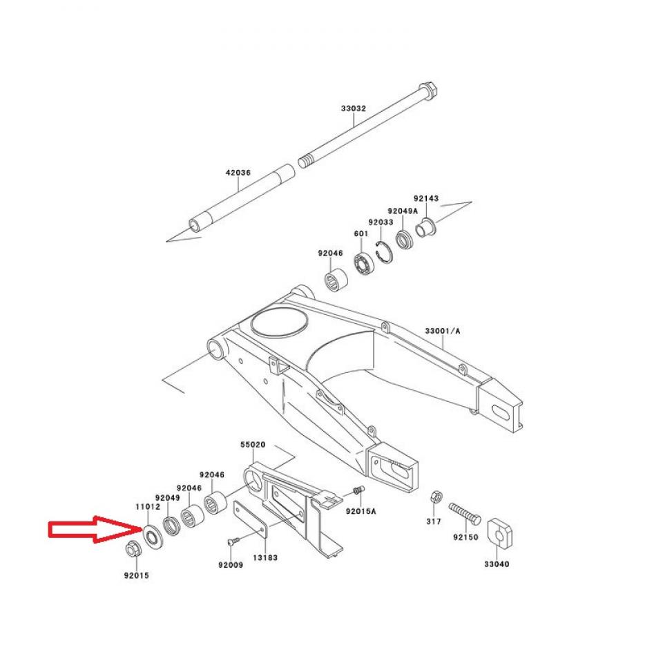 Coupelle bouchon bras oscillant origine pour moto Kawasaki 1100 ZZR 110121658