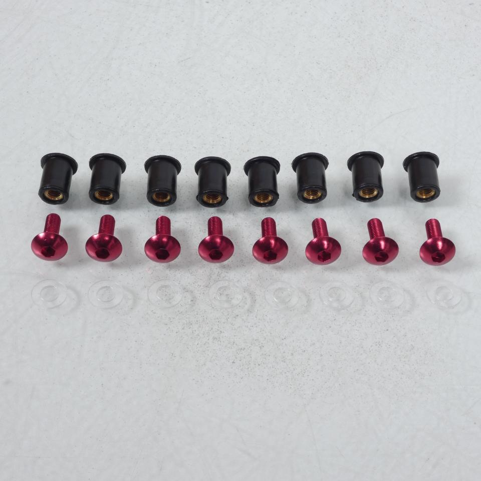 Kit Vis carénage rouge M5 15mm Chaft IN414 pour moto Scooter Neuf