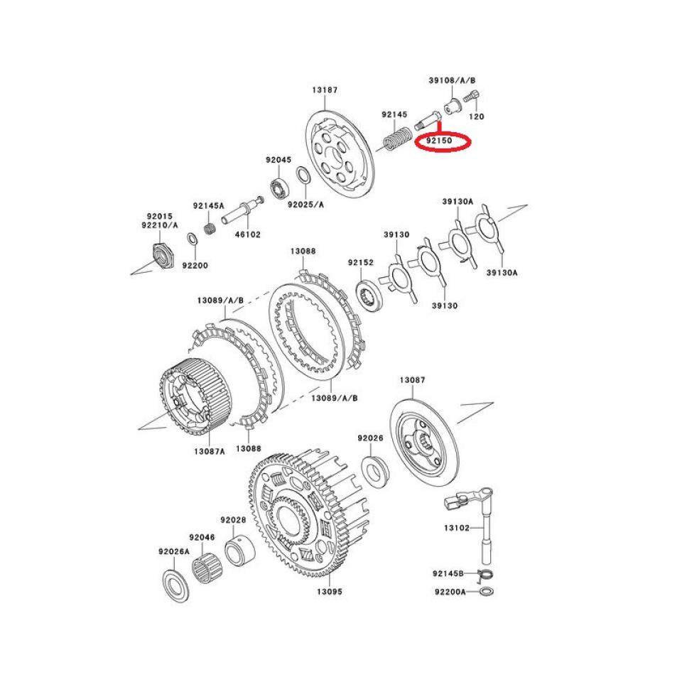 Vis ressort d'embrayage origine pour Moto Kawasaki 1400 GTR 92150-1477 Neuf