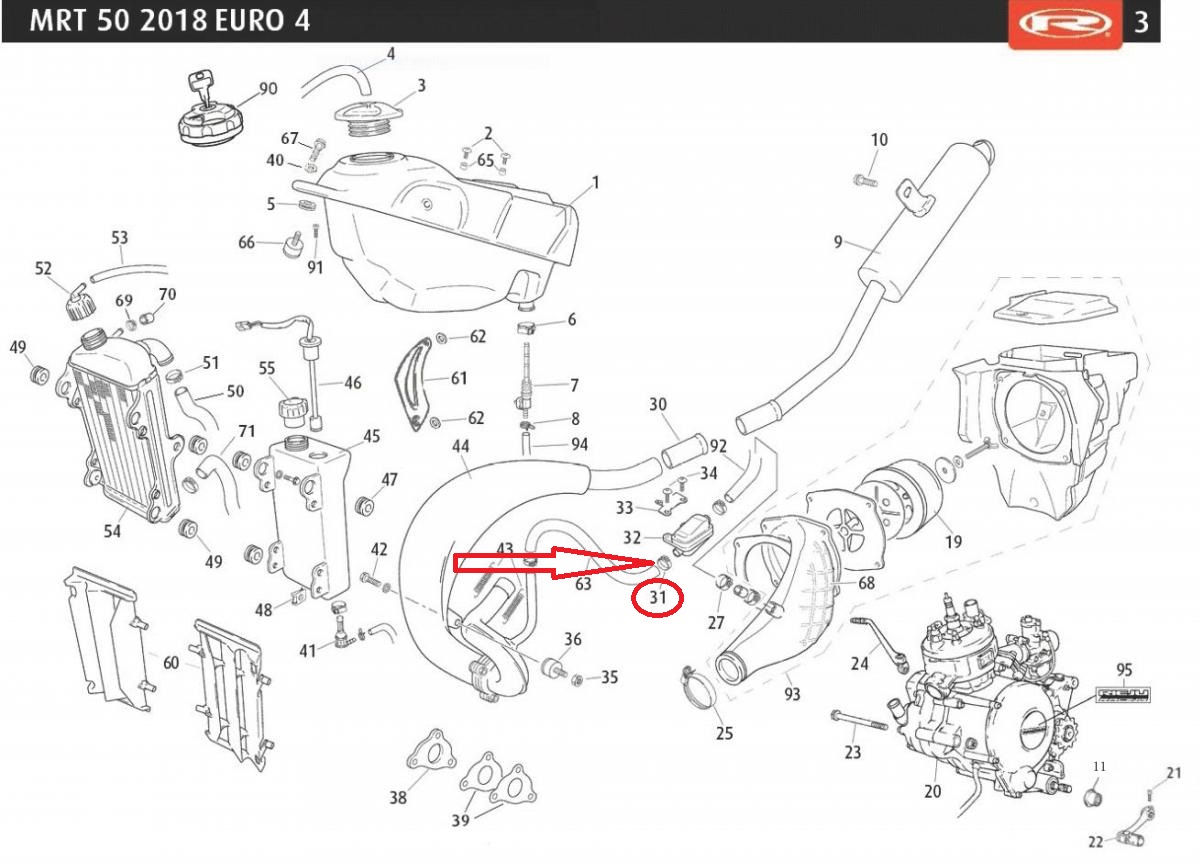 Collier Ø17mm 0/000.680.0534 pour moto Rieju 50 Mrt Sm Pro Après 2018