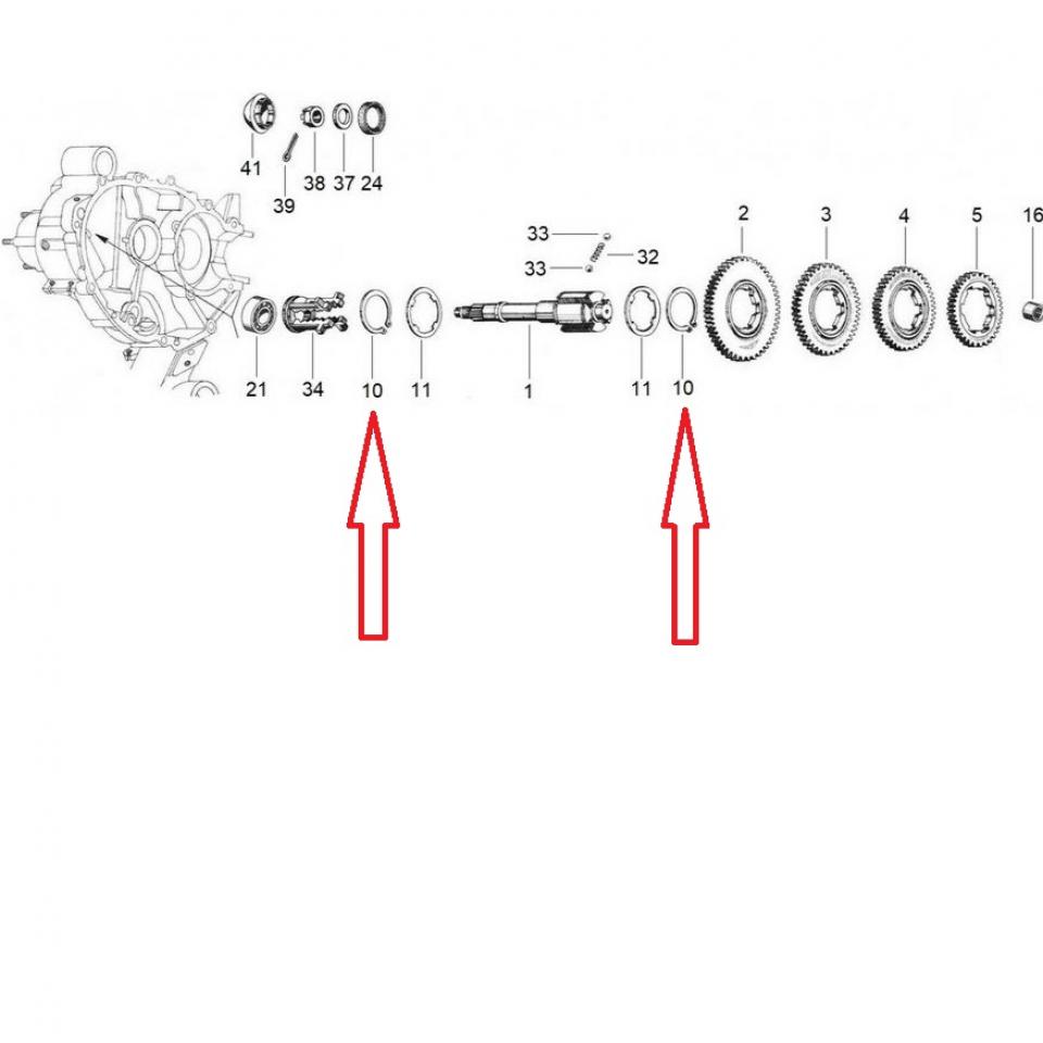 Clips intérieur Ø45.7 mm RMS pour scooter Piaggio 125 Vespa à serrer Neuf