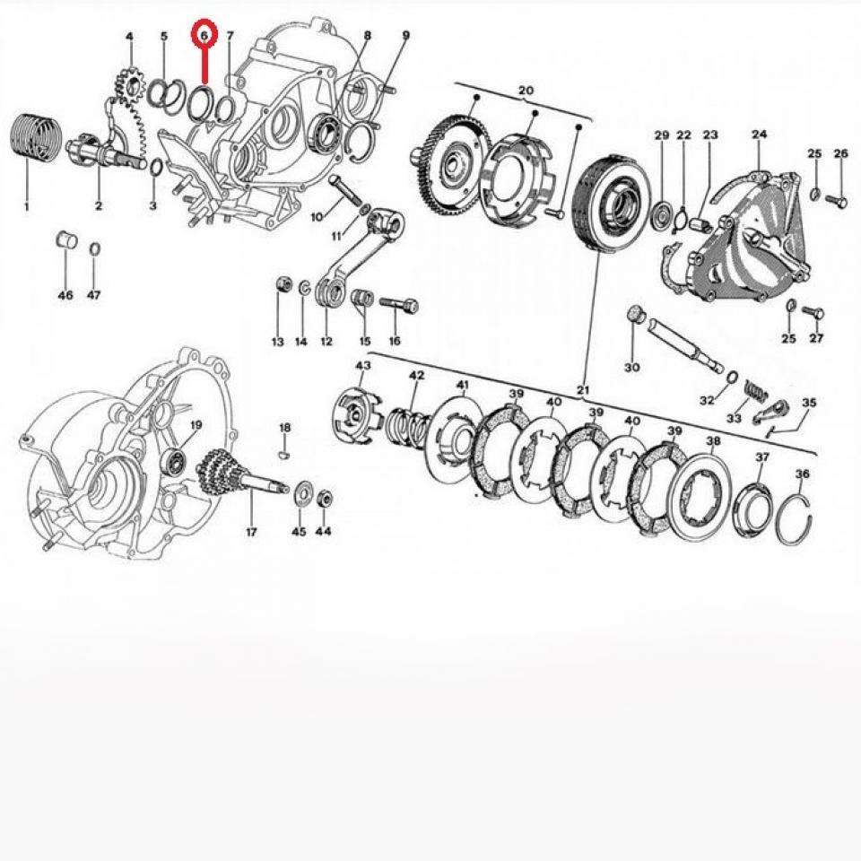 Rondelle arrêt ressort de pignon de kick pour auto Piaggio 50 Ape 151743 Neuf