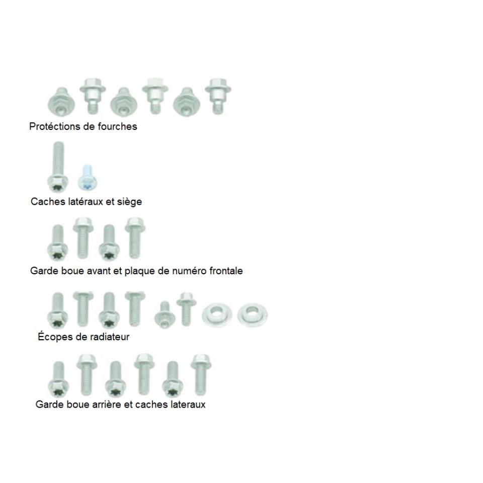 Kit visserie de carénage UFO pour moto Husqvarna 250 FE 2017 à 2021 AC02447 Neuf