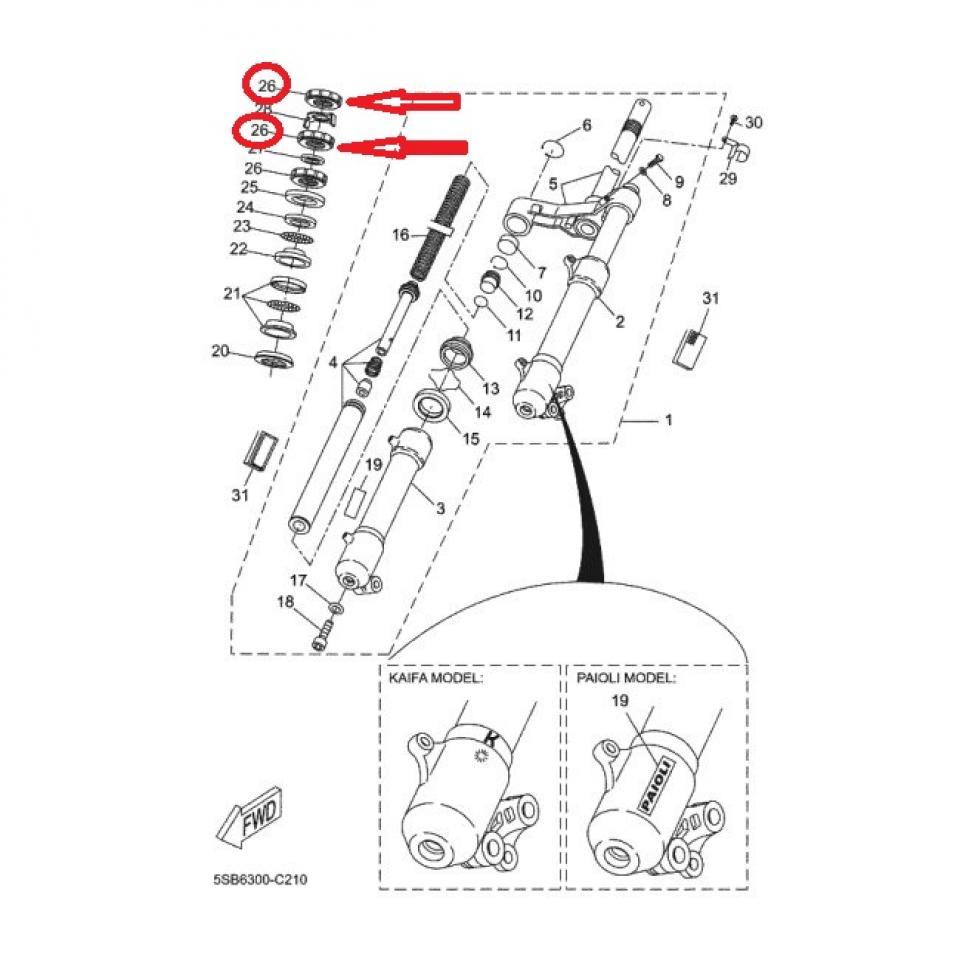 Écrou ergot colonne direction pour scooter MBK 180 Skyliner 90179-25X00 Neuf