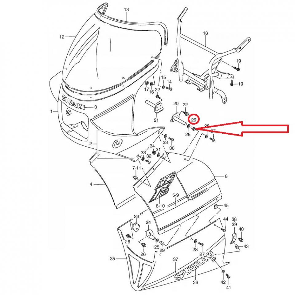 Écrou caoutchouc de carénage origine pour moto Suzuki 80 RG 94619-36A10 Neuf