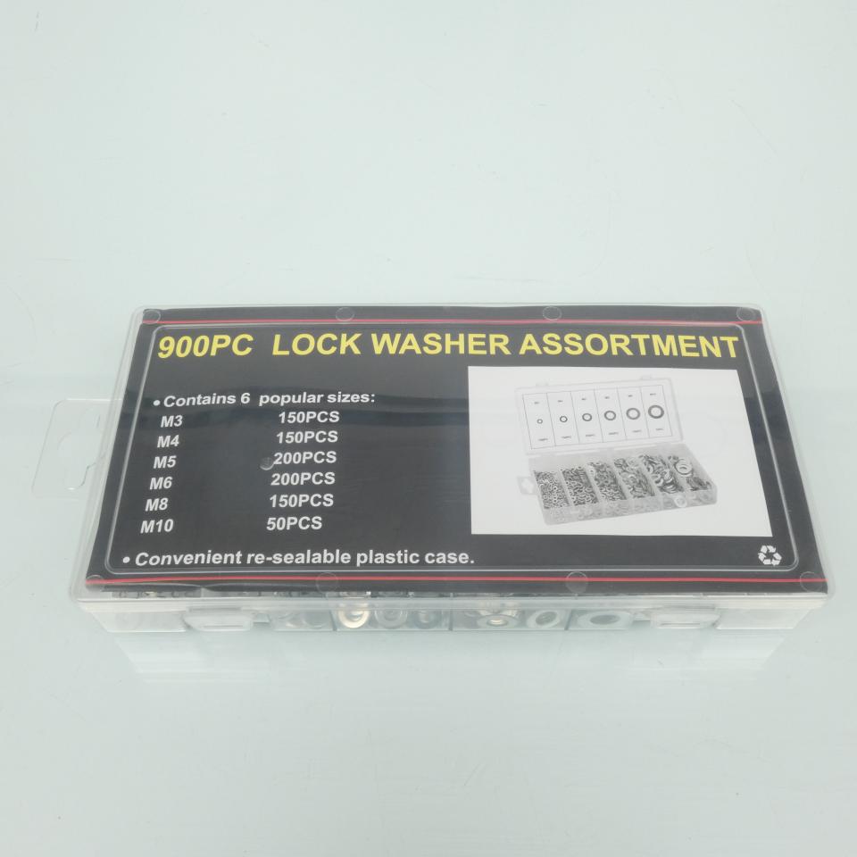 Coffret assortiment 900 rondelle plate M3 M4 M5 M6 M8 M10 RSM pour auto moto