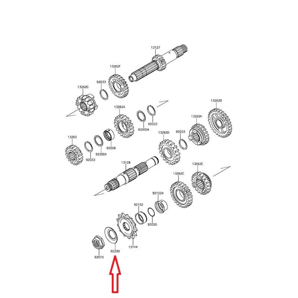 Rondelle frein pignon sortie boite origine pour moto Kawasaki 450 KLX 922000390