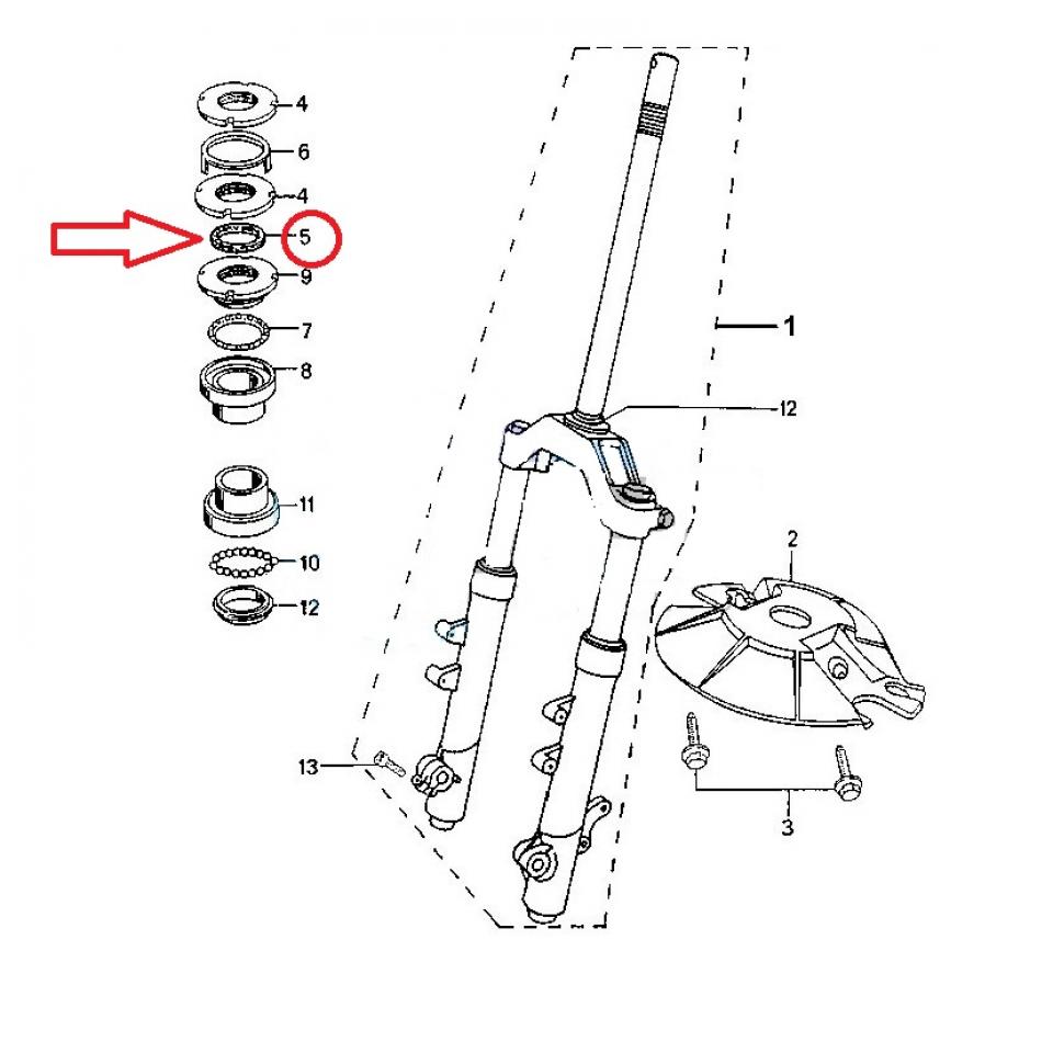 Rondelle de direction en caoutchouc origine pour scooter Peugeot 100 Elyseo Neuf