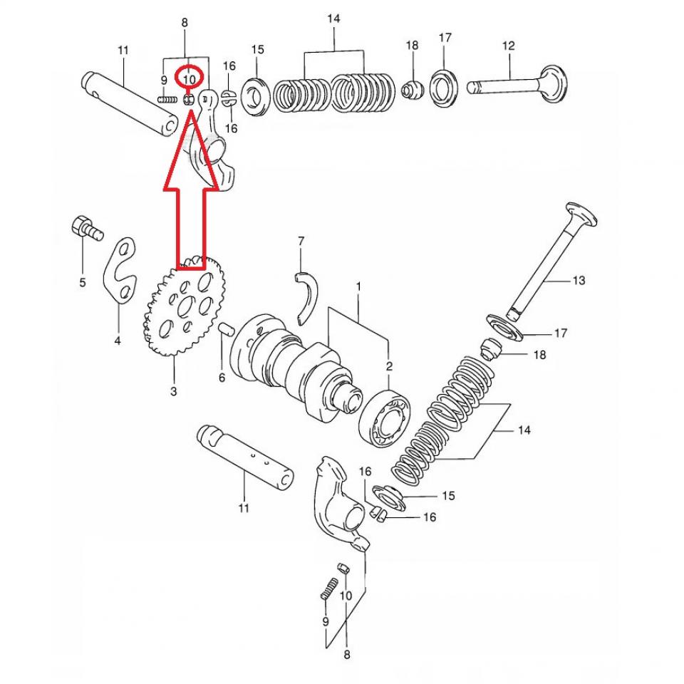 Écrous M5x0.5 de culbuteur origine pour scooter Suzuki 125 Burgman 12843-27A00