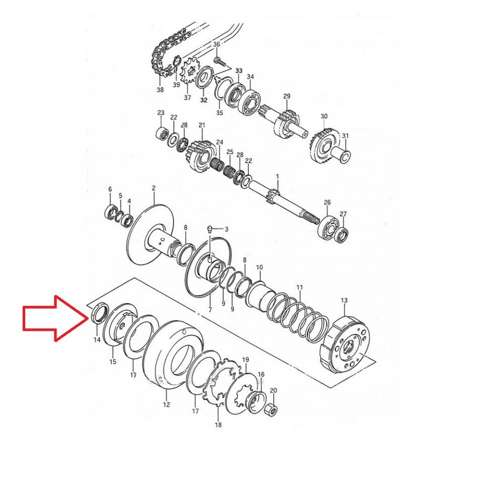 Écrou d'embrayage origine pour quad Suzuki 80 Quadsport 09152-28001-000 Neuf