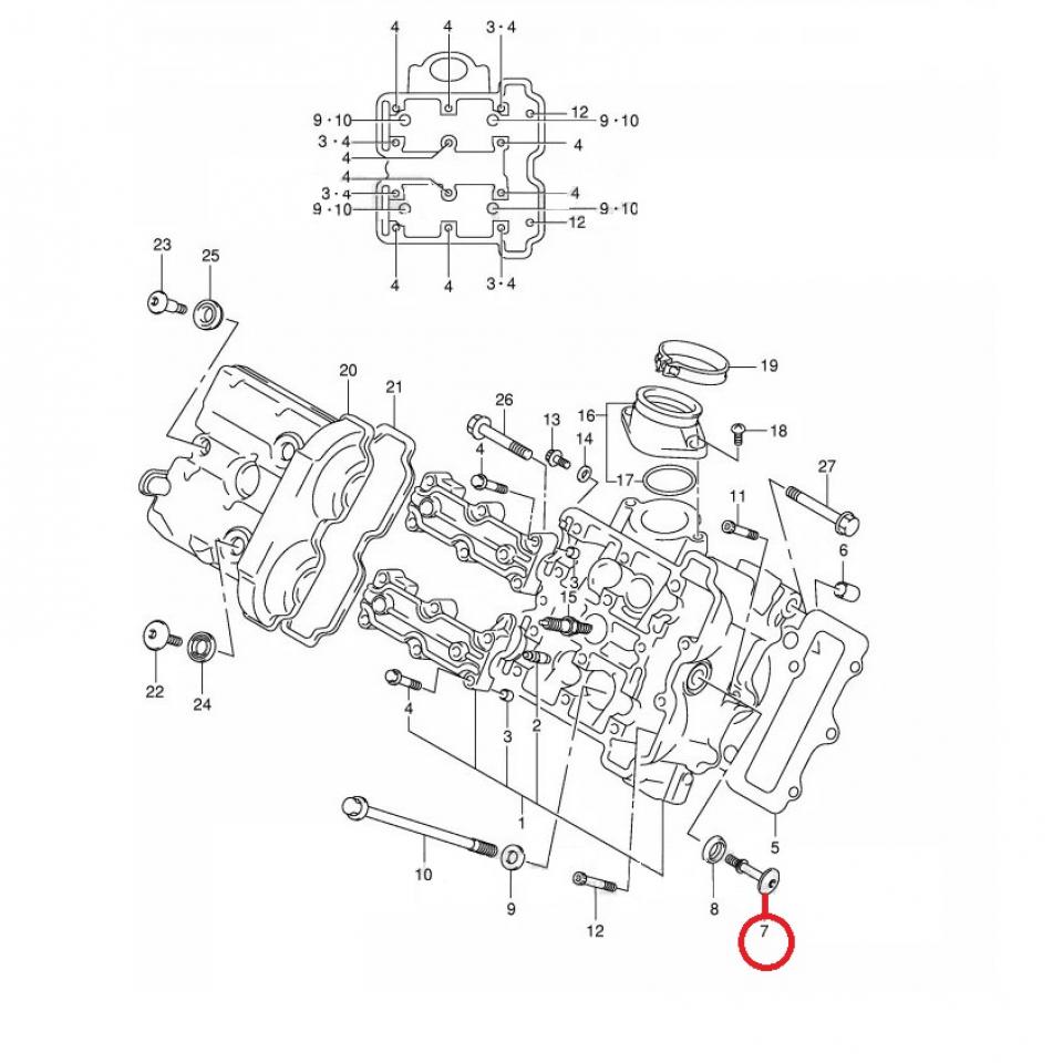 Visserie origine pour moto Suzuki 650 SV 2001 11161-33E00-000 Neuf