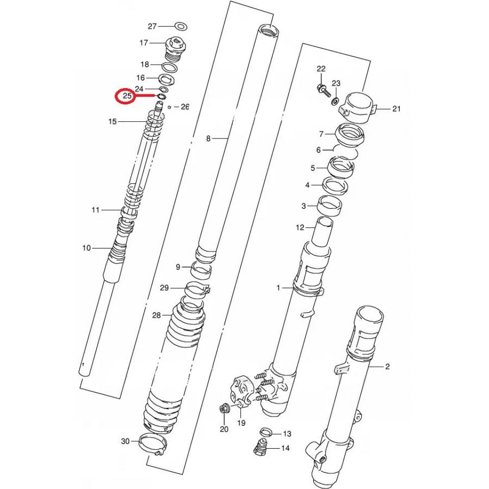 Collier ressort, Expanseur origine pour moto Suzuki 350 DR 51836-17C00-000 Neuf