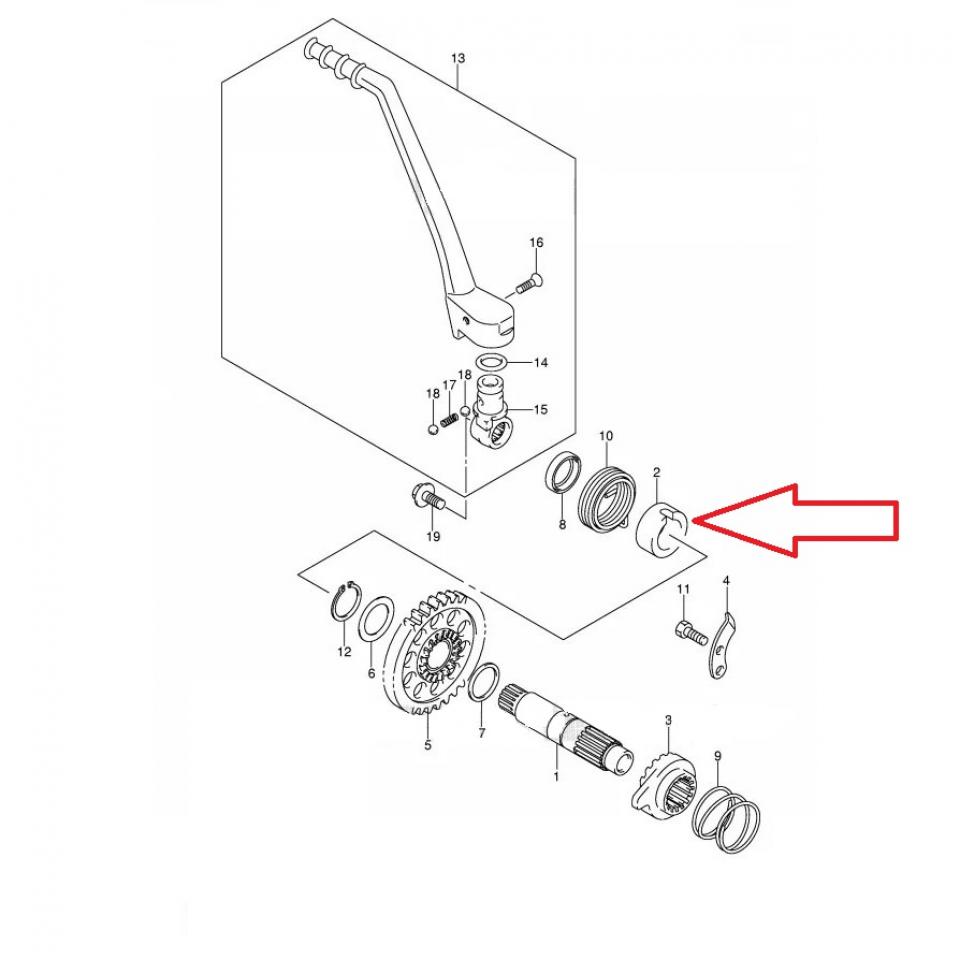 Entretoise de kick origine pour moto Suzuki 250 RMZ 26221-10H00 Neuf