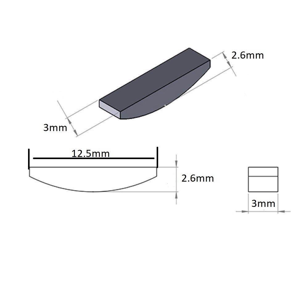 Visserie origine pour Mobylette Peugeot 50 103 Clavette allumage / 771874 / 3x2.6x12.5mm Neuf