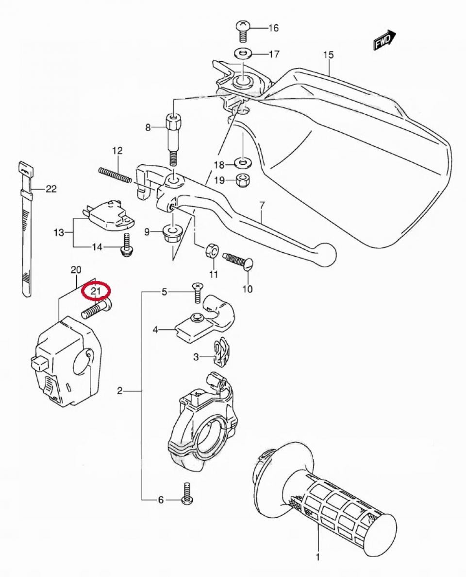 Vis M5 x 0.8 origine pour commodo Suzuki 250 DR 1990 à 1995 09125-05066-000 Neuf