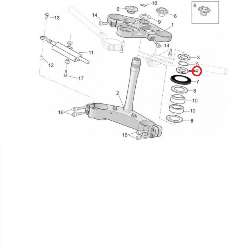 Écrou de té de fourche origine pour moto Aprilia 1000 RSV AP8123642 Neuf