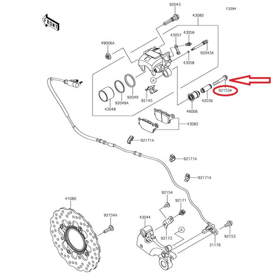 Vis coulisseau etrier frein AR pour moto Kawasaki 1000 Z H2 M8 921531826 Neuf