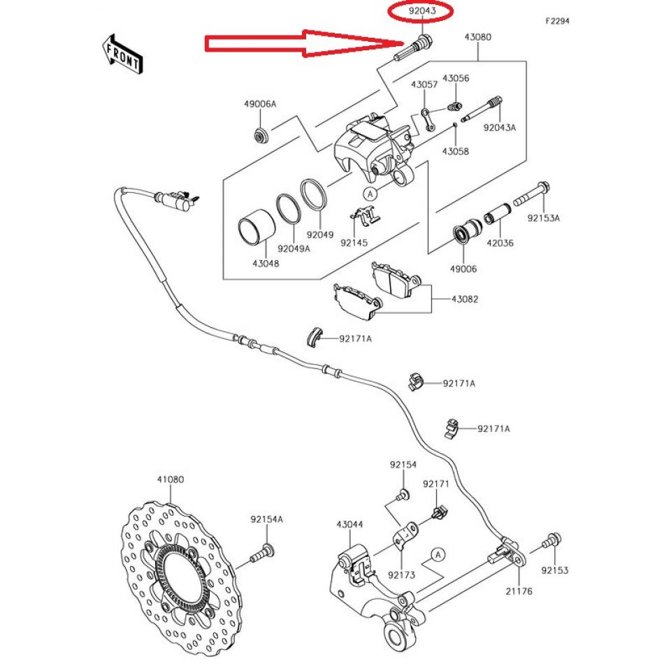 Vis coulisseau etrier frein AR pour moto Kawasaki 650 Versys SE 920430137 Neuf