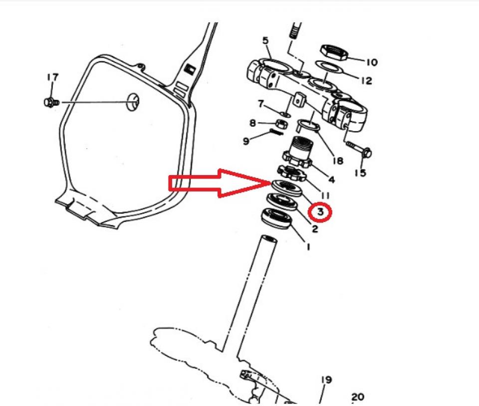 Cache poussière colonne direction 2HG-23416 pour moto Yamaha 125 YZ 1987 à 1992