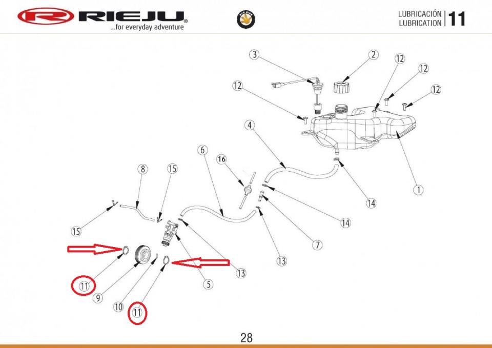 Circlips Ø19mm pour mobylette Rieju 50 Bye Bike 2017 à 2019 0/000.440.2010 Neuf
