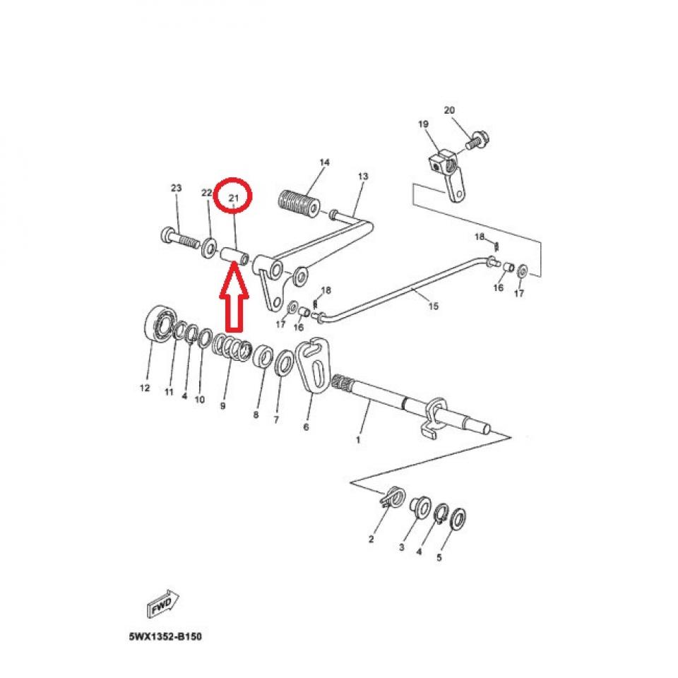 Entretoise 8x12x23mm pour moto MBK 50 X-Power 2001 à 2011 90387-08725 Neuf