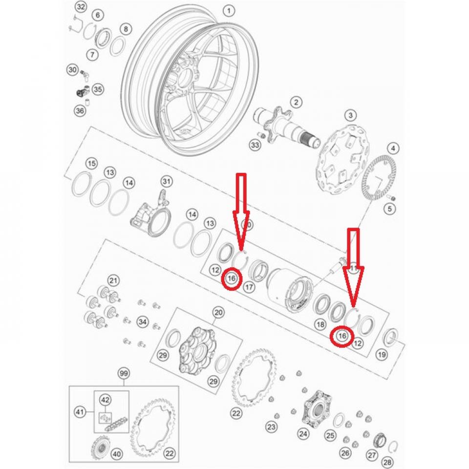 Circlips intérieur Ø68 2.5mm pour moto KTM 1290 SUPER DUKE R 0472068250 Neuf