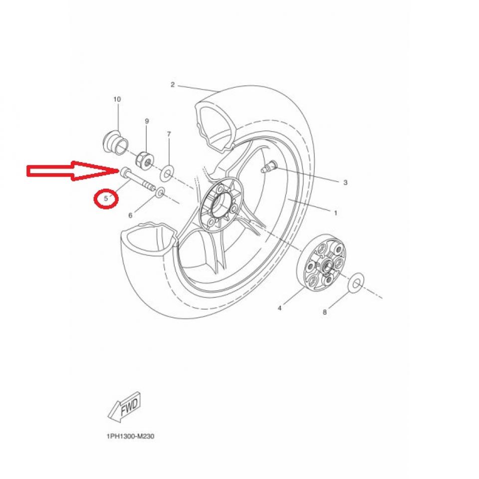 Vis M10 P150 L50mm pour scooter MBK 50 Nitro 1997 à 2006 90110-10X00 Neuf