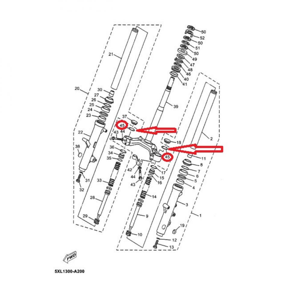 Clip maintient tube de fourche pour scooter MBK 125 Skyliner 5DS-F3153-10 Neuf