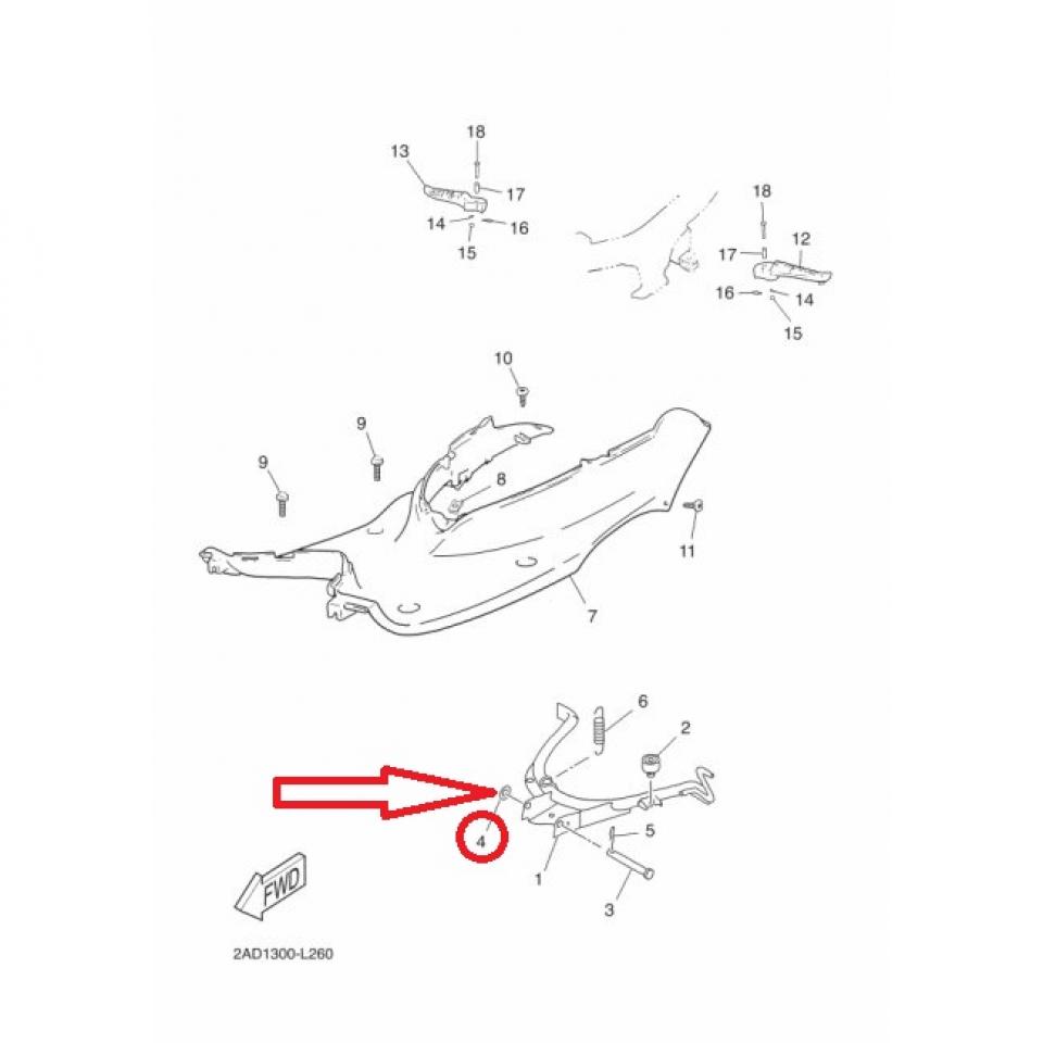 Rondelle 10x20x2mm pour scooter Yamaha 50 JOG Après 1989 90202-10120-00 Neuf