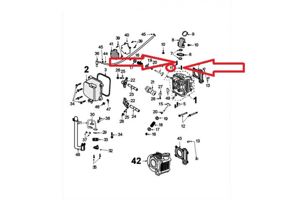 Goujon double filetage pour scooter Peugeot 125 Sum Up 777587 M6x1 Neuf