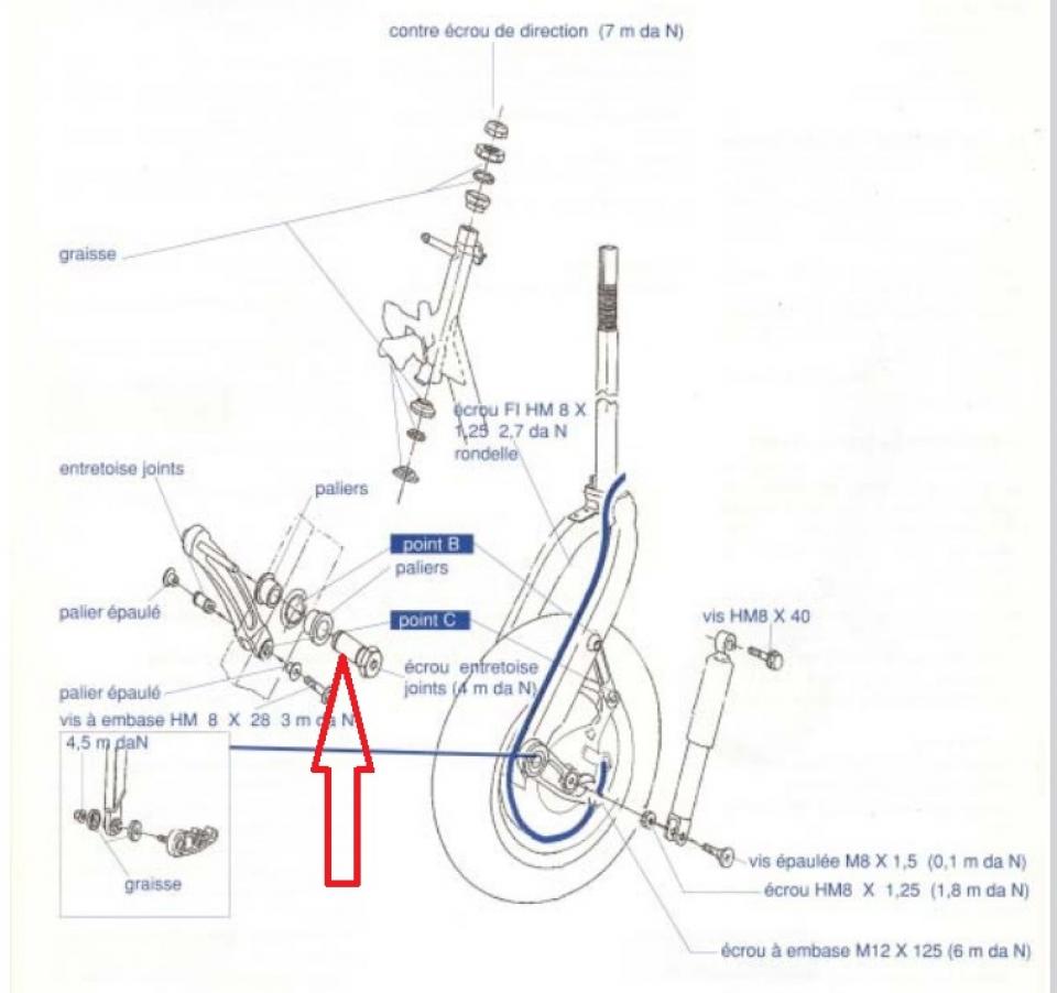 Entretoise axe de roue avant pour scooter Peugeot 100 Sv L 723608 10x16x29 Neuf
