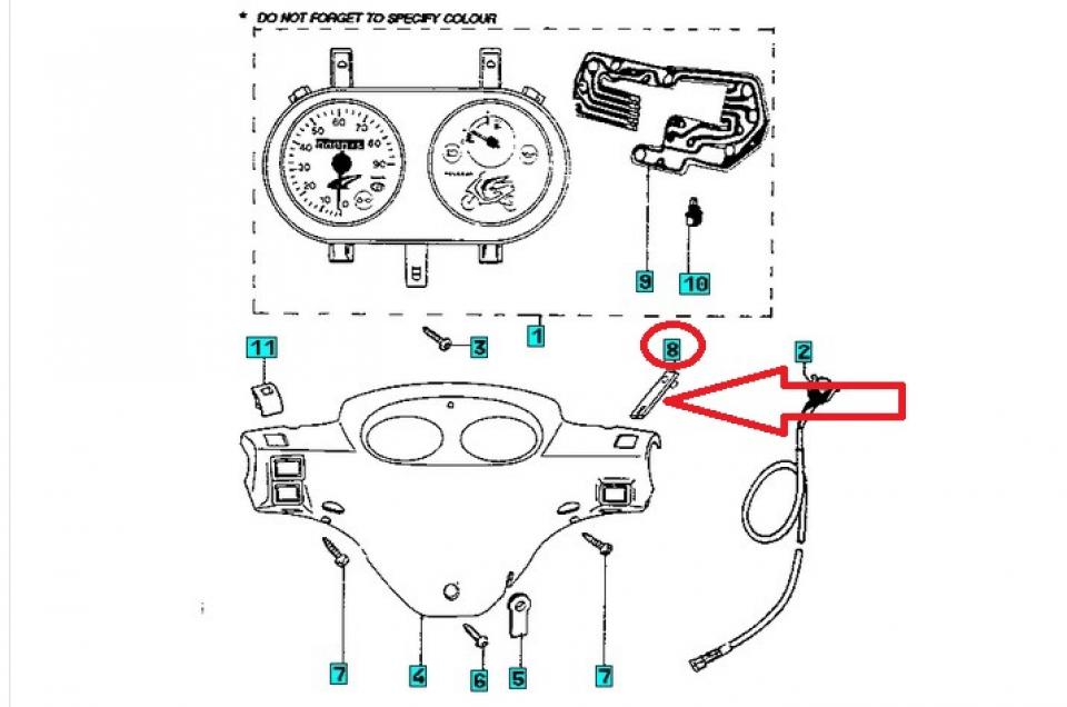 Plaquette clips de carrosserie pour scooter Peugeot 50 Buxy 731859 Neuf