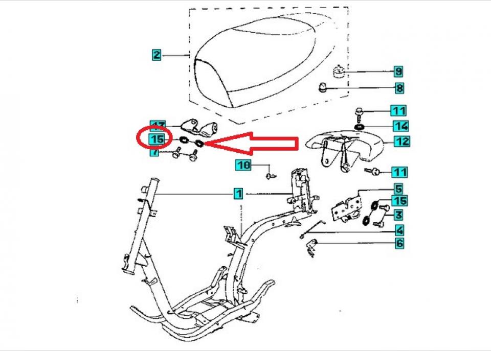 Rondelle incurvée 8x16x1.4 pour scooter Peugeot 50 Buxy 1994 à 1997 858046 Neuf