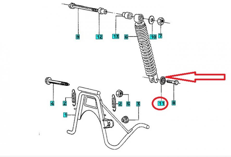 Rondelle incurvée 8x16x1.4 pour scooter Peugeot 50 Buxy 1994 à 1997 858046 Neuf