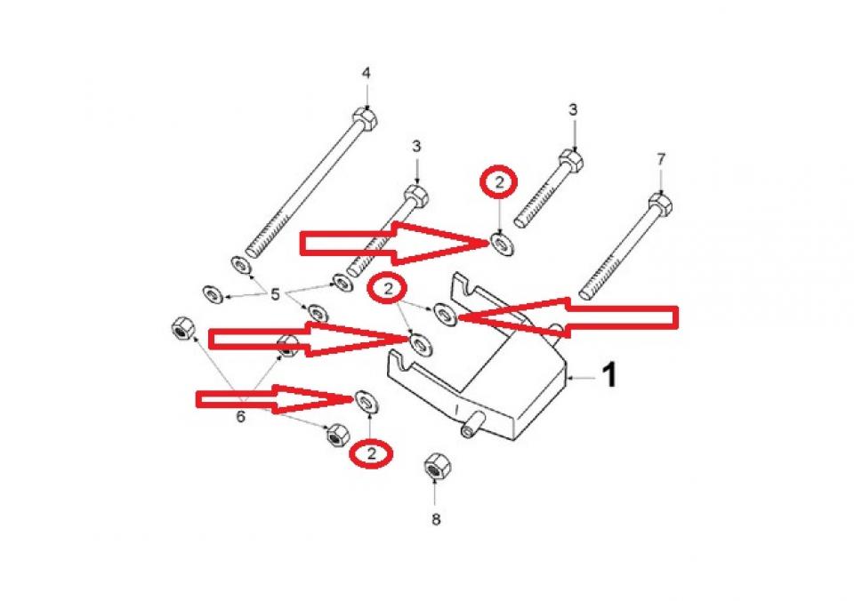 Rondelle 8x20x2 support moteur pour moto Peugeot 50 XP6 SM 753593 8x20x2 Neuf