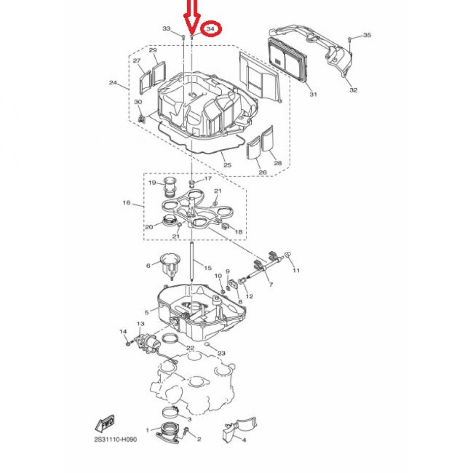 Vis couvercle boite air pour moto Yamaha 1700 V-Max M5x0.8 L18 90154-05037 Neuf
