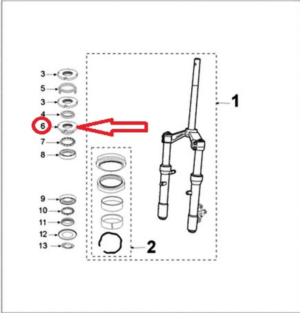 Écrou ergot colonne direction pour scooter Peugeot 125 Satelis 783165 M30 Neuf