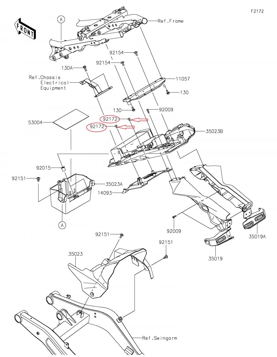 Vis cruciforme pour moto Kawasaki 650 Z 2017 à 2018 92172-0864 Ø5 L10mm Neuf
