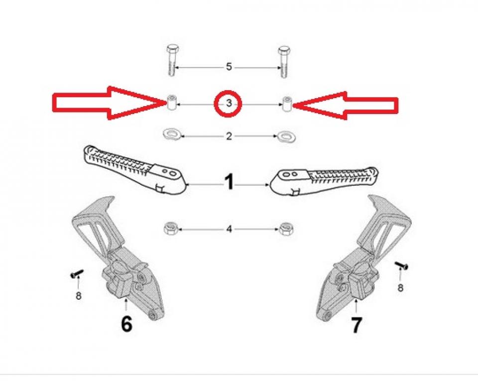 Entretoise 8x10x19.1mm pour scooter Peugeot 125 Jet Force 723608 neuf